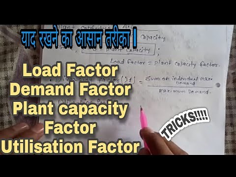 Load Factor, Demand factor,Plant capacity factor, Utilisation factor Formulas With Tricks & Tips