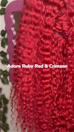 Rich & Vibrate red color using adore crimson and ruby red 🌹♥️ #redwig #adore #coloredwig