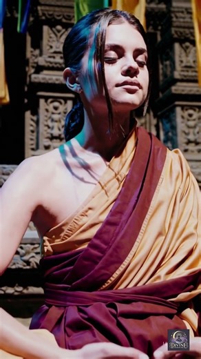 Ascetic Yogini's serene Meditation in a Temple 🌅🧘‍♂️🙏 #SpiritualAwakening #TempleMeditation #Om