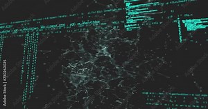 Animation of data processing and networks of connections Stock Video