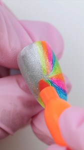 131K views · 2.5K reactions | Uñas 3D Glass ✨ Tutorial Nail Art Materiales -Cat eye Silver -Top coat -Top Matte -Gel Uv -Plumones Sharpie -Pincel liner M | Melisa Rocha | Facebook