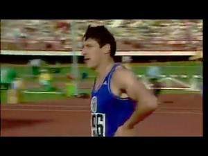 Alan Wells, Ben Johnson,Cameron Sharp, Paul Narracott - Mens 100m final 1982 Commonwealth Games