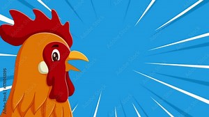 the rooster crowed cartoon animal video character animation in highlight