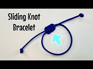 How to tie a square knot slider - adjustable sliding knot bracelet simple & fast!