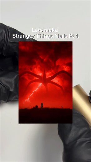 Adelia US on Instagram: "Someone suggested I made Stranger Things inspired nails and I love a challenge so this is Pt. 1 of my stranger things set Enjoy my process of recreating the mind flayer and the stormy sky on a nail #adeliapressons #handmadenails #strangerthingsnails #mindflayernailart #pressonnails"