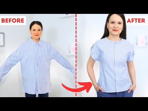 How to upcycle a men's shirt into a women's top with darts! (step-by-step)