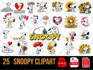 Snoopy SVG / PNG / JPG Bundle - Cute Dog Png - Comic Cartoon Dog - Digital Download - Instant Download - Etsy