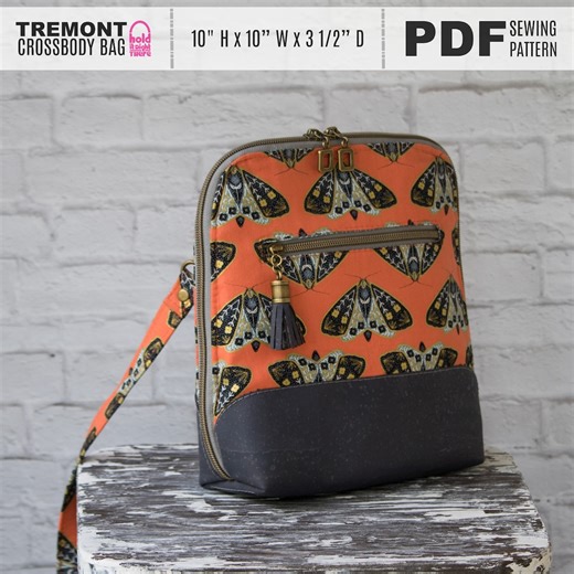 Tremont Crossbody Bag Sewing Pattern: Zipper Pockets, Card Slots (PDF Pattern) - Etsy