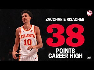 Zaccharie Risacher NEW CAREER HIGH 🇫🇷 Rookie Drops 38 in Hawks Win over Brooklyn