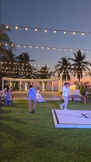 Newlyweds | Entrance of the bride and groom | Beach wedding