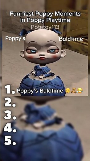 Funniest Poppy Moments in Poppy Playtime 👩‍🦰🧸🏭🤣(no.1 Bald Poppy is So Hilarious!! 👨‍🦲😭😂)