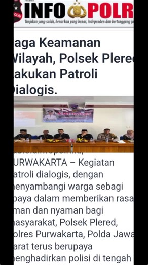 Jaga Keamanan Wilayah, Polsek Plered Lakukan Patroli Dialogis.