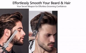 2 Pcs Folding Pocket Beard Combs, Metal Switchblade Comb Butterfly Moustache Comb for Men, Stainless Steel Switch Blade Travel Hair Styling Tool
