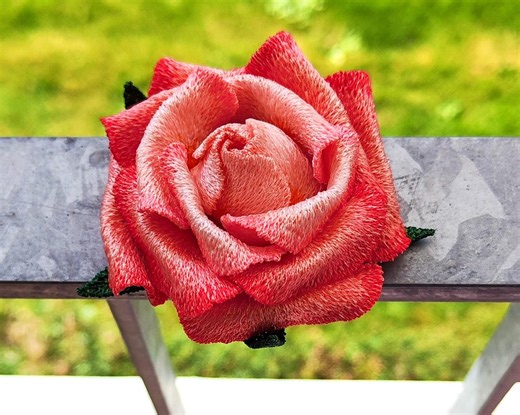 FSL Rose Machine Embroidery Design 3D Rose ITH Machine Embroidery Design - Free Standing Lace Flowers - Etsy