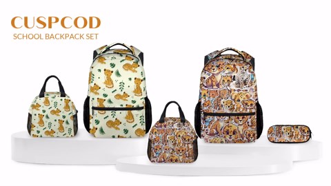 Leopard Print Backpack for Girls Boys, 16 Inch School Bookbag with Adjustable Straps, Travel Bag Durable, Lightweight, Large Capacity