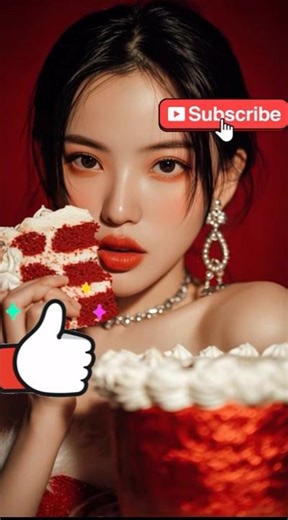 ASMR Red Velvet Cake Eating 🎂🔥😍#asmr #satisfying #relax #ai #cake #red #velvet #crunch #crumbles #yt