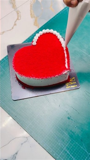 Red Velvet Heart Shape Cake Decoration ❤️ | Step-by-Step Cake Assembling#shorts #viral