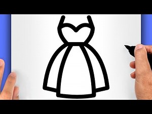 CÓMO DIBUJAR UN VESTIDO (FÁCIL PASO A PASO) | DIBUJOS DE VESTIDOS