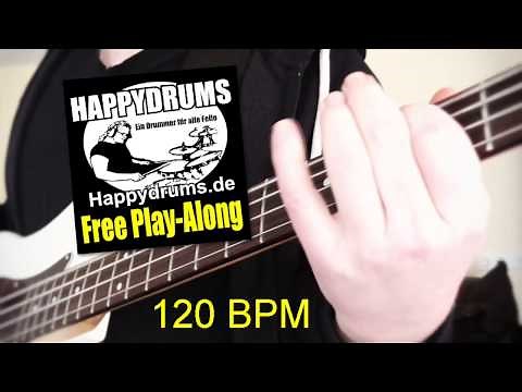 HAPPYDRUMS - Free Play-Along - Rock Bass Guitar Loop 120 bpm