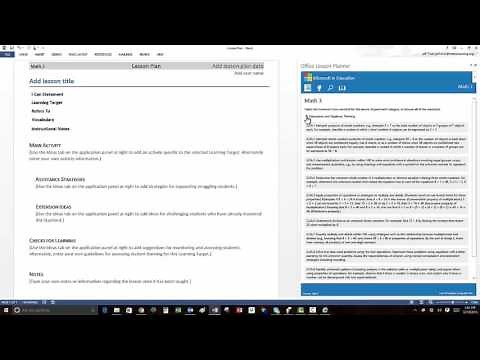 Creating a Common Core Lesson Plan with the Microsoft Office Lesson Planner