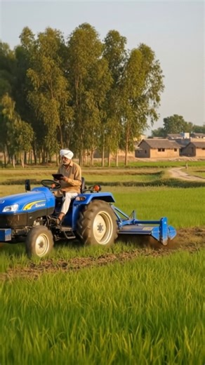 Modern Tractor Cultivation in Village Farmland