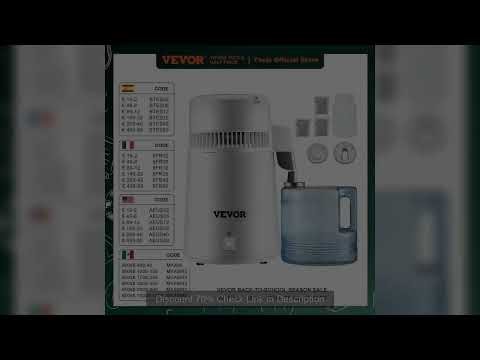 VEVOR 4L Water Distiller Purifier Filter Dispenser Heating Drinking Bottle Softener 304 Stainless Ho