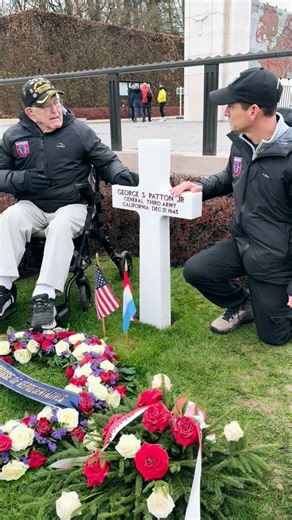 Powerful words from World War II Veteran Dennis Boldt as he visits General George S. Patton’s grave for the first time. Dennis served in General Patton’s Third Army, and he believes there was no greater leader of men than ‘Old Blood & Guts.’ As Dennis always says, he IS one of ‘Georgie’s Boys.’ #ww2history #greatestgeneration #generalpatton | Walk Among Heroes