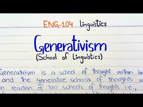 Generativism || School of linguistics #ENG-104 #2ndsemester #P