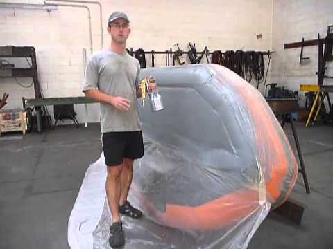 How to paint an Inflatable Boat - Topside Paint using a Spray Gun
