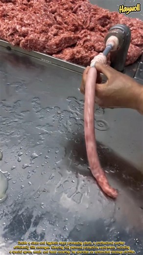 Traditional Sausage Making Process Using an Automatic Filling Machine #food