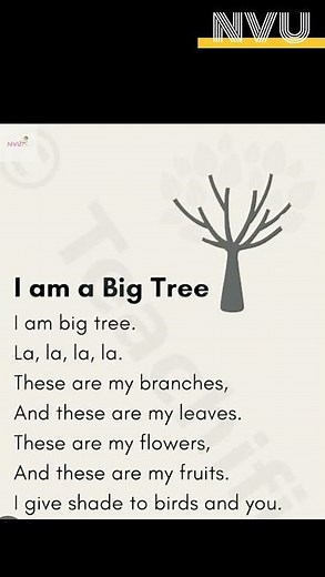 🌳 I Am a Big Tree 🌿 | Fun Kids Poem with Actions 🍃🌸