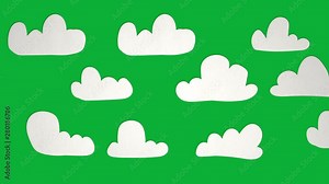 Seamless Stop Motion Clouds Animation On Green Screen Luma. Ideal For Your Nature/Cloud/Weather Related Projects. High-Quality Animation. 4K,24fps Stock Video