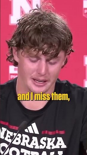 Nebraska punter becomes emotional when asked about his family being so far away #collegefootball
