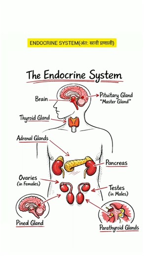 “Endocrine System (एंडोक्राइन सिस्टम) – Hormones, Glands & Functions Explained | Exam Notes”