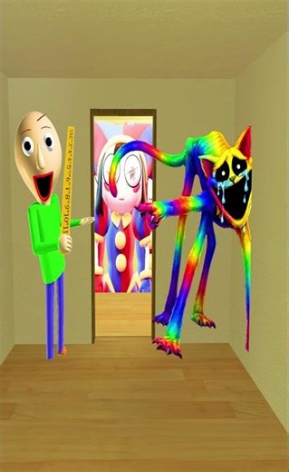 Baldi and Rainbow Crying Catnap VS Nextbots in Hotel