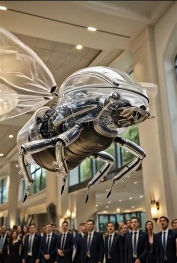 Transparent Flying Bee Takeoff 🚀 #AIVideo #FutureTech