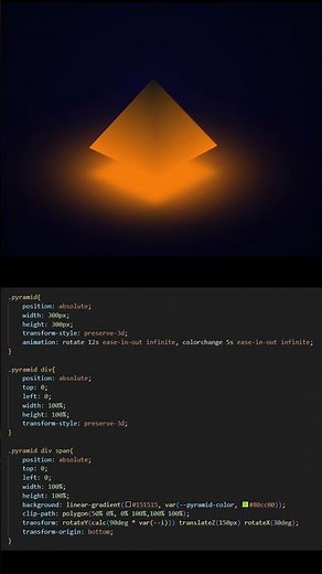 CSS 3D Glowing Pyramid Animation Effects EXPOSED