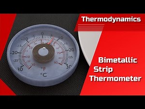How does a bimetallic strip thermometer work?