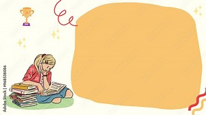 animated background illustration for educational presentation background for children and adults themed about studying at school