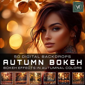 50 Autumn Bokeh Digital Photo Backdrops, Fall Photography Backgrounds, Photoshop Overlays, Maternity and Wedding Backdrops for Photographers - Etsy