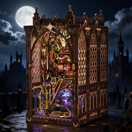 Magic Book Nook Shelf Insert With LED Light, Fantasy Wizard Miniature Dollhouse, DIY Bookcase Decor, Book Lover Gift - Etsy