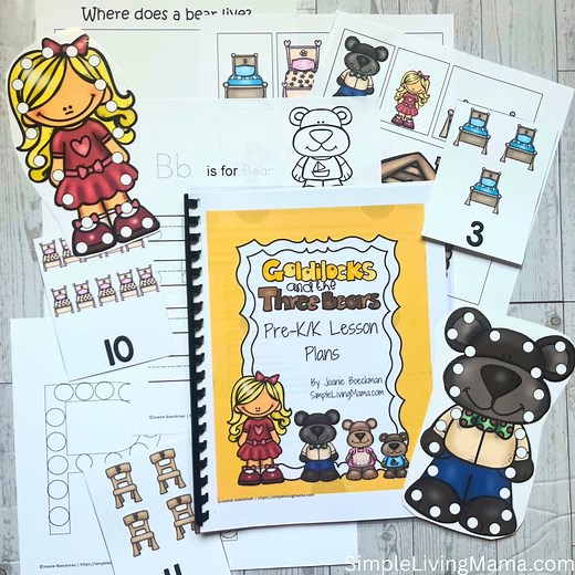 Goldilocks and the Three Bears Printables and Lesson Plans