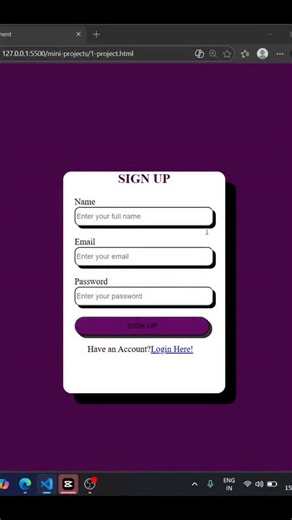 ABHISHEK on Instagram: "Css mini sign up page 🤩 || by using html and css property || learn web devlopment from basic to advance || #webdevelopment #html #codedaily #programming #codingtips #webdesign #frontend #learntocode #htmltutorial #coding"