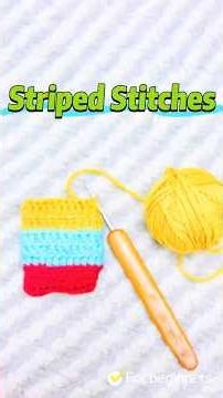 Master 3 Striped Stitches FAST! 🧶Beginner-Friendly Crochet Tutorial❤️ #crochet #beginner #knitting