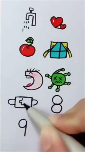 1 to 10 numbers turn into easy drawing ideas for kids