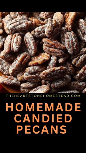 Emily on Instagram: "Homemade Candied Pecans Servings: About 8 (makes ~4 cups) Equipment Needed: Large bowl, whisk or fork, measuring cups/spoons, rimmed baking sheet, parchment paper, spatula. Ingredients: 1 large egg white 1 tbsp water 1 tsp vanilla extract 1 lb pecan halves 1 cup granulated sugar 1 1/2 tsp ground cinnamon 1/2 tsp kosher salt 1/4 tsp nutmeg (optional) Pinch of cayenne (optional) Nutritional Information (Approx. Per Serving): Calories: 260 Protein: 3 g Carbs: 20 g Fat: 20 g Fib