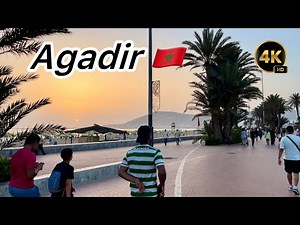 🏖️ 🇲🇦 Agadir Beach Promenade Walk – Ocean Breeze, Palms & Sunset [4K UHD] June 21, 2025