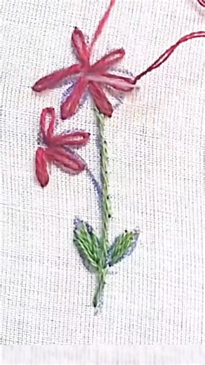 Hand Embroidery lazy daisy Stitch Flower🌹 Basic Stitch Tutorial! #handembroidery #easy #shorts