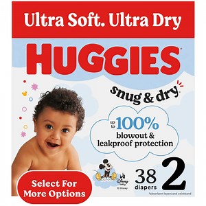 Huggies Snug & Dry Baby Diapers, Size 2 (12-18 lbs), 38 Ct (Select for More)