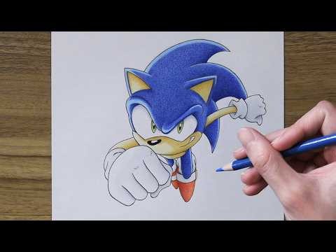 Speed Drawing Sonic the Hedgehog (Sonic X) | Sonic Drawing Time-Lapse